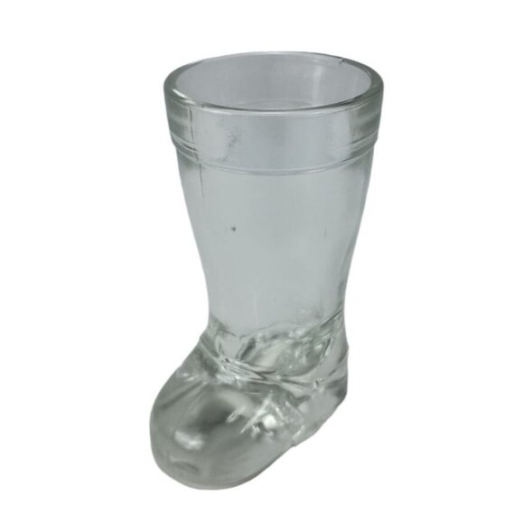 Glass Boot Shaped Shot Glass Mod Der 3.25" Wellie Boot Vintage - Picture 1 of 7